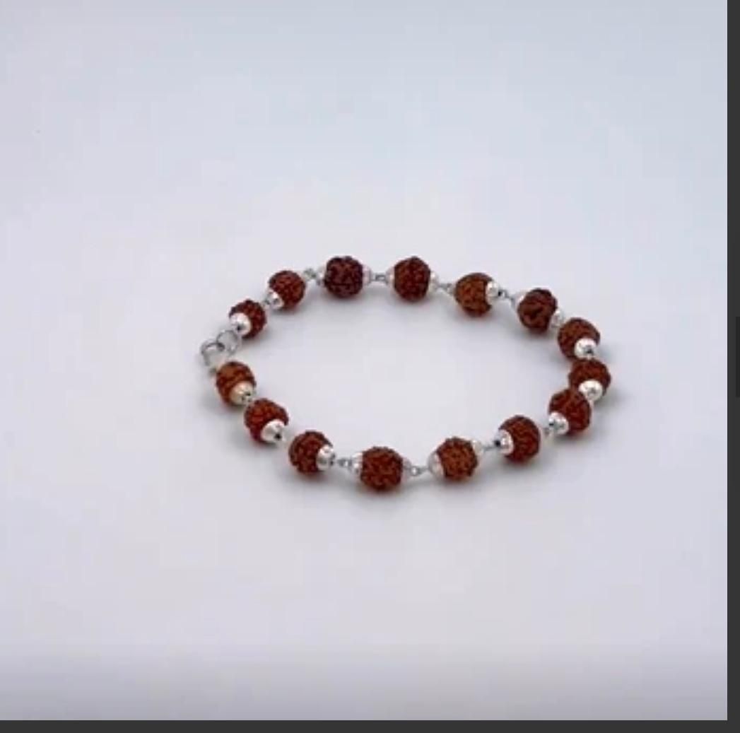 Silver Plated Rudraksha Bracelet