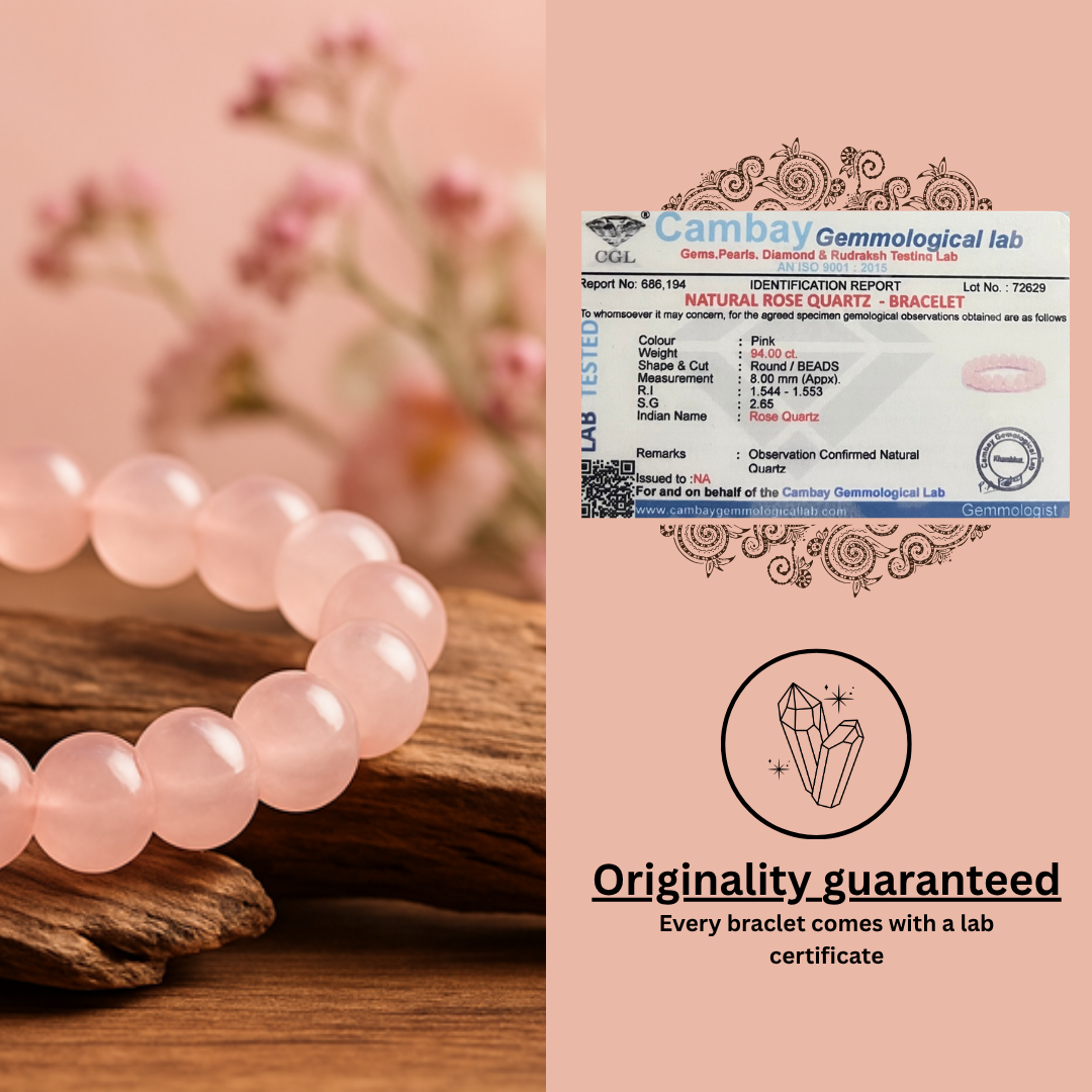 Natural Rose Quartz Bracelet for women