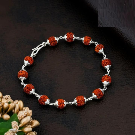 Silver Plated Rudraksha Bracelet